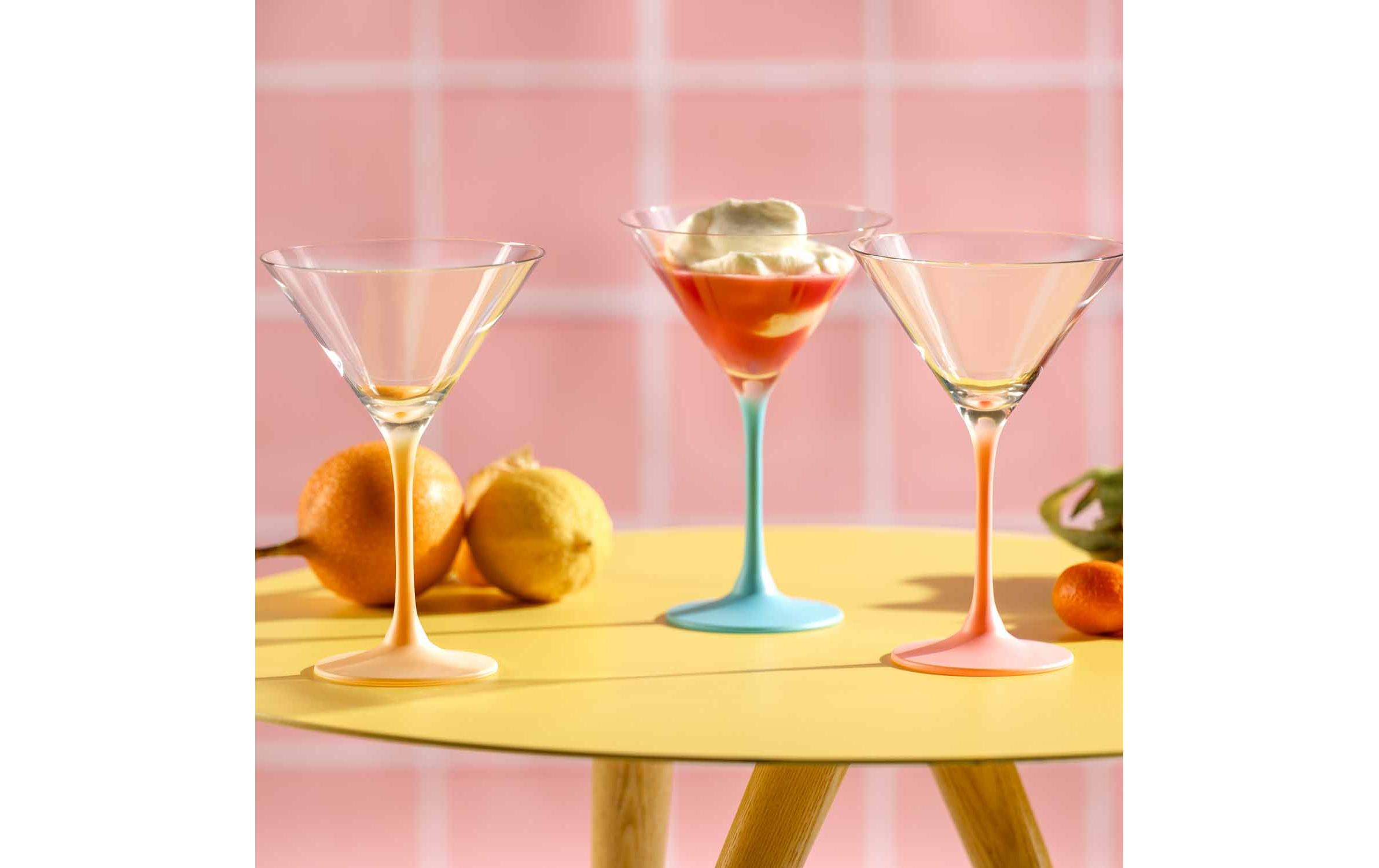 Cocktailglas Brera 230 ml, 6 Stück, Himmelblau/Pfirsich/RosaCocktailschale