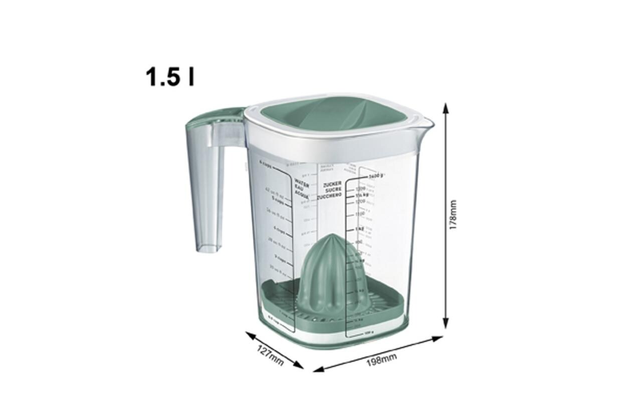 Messbecher Loft 15 dl, Grün/TransparentMessbecher aus transparentem Kunststoff