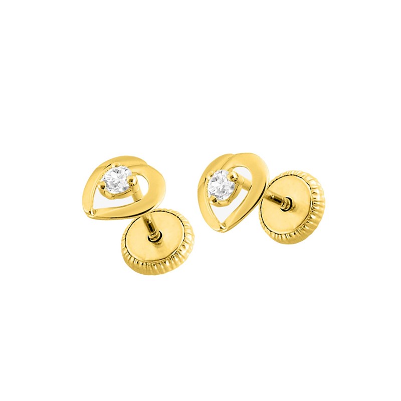 Boucles d'oreilles femme - Oxyde de zirconium - Or 18 Carats