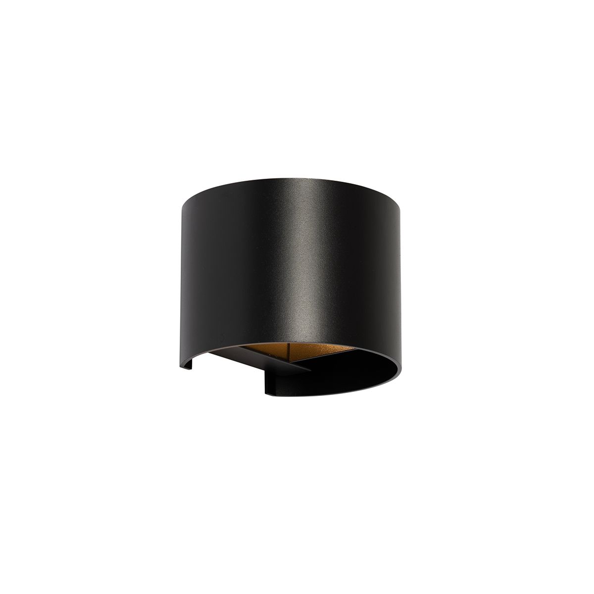 Moderne wandlamp zwart met lichteffect rond - Edwin