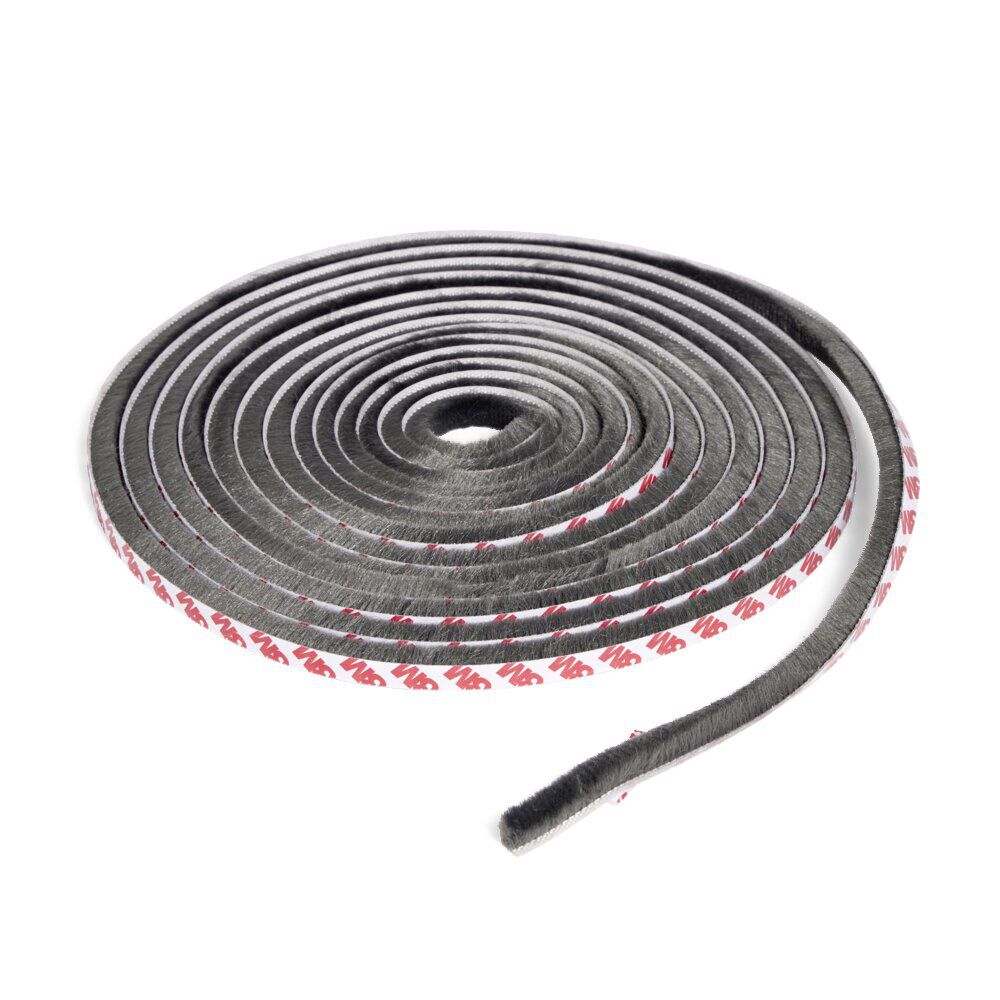 Joint brosse adhésif d'isolation pour porte et fenêtre 9mmx6m noir