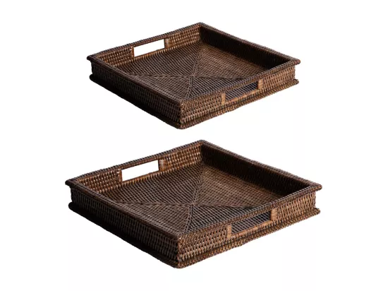 Set de 2 plateaux carré Saya 35 et 40 cm