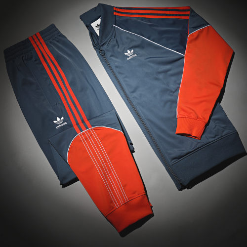 Veste Zippée A Bandes HI3003 Bleu Orange