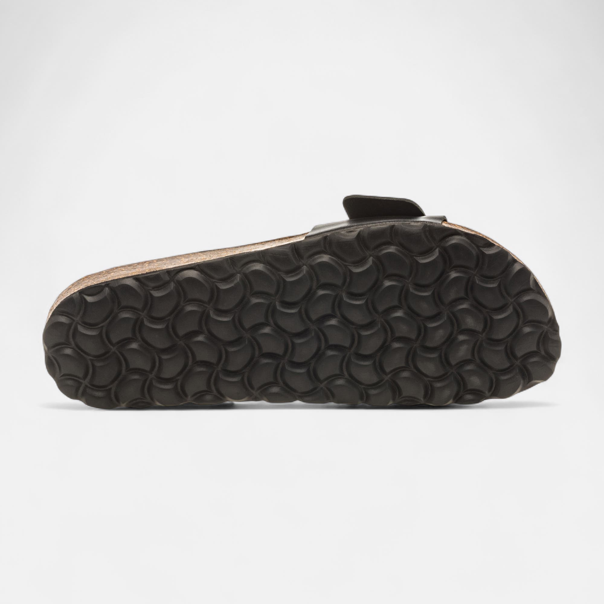 Mules semelle liège Femme en cuir noir