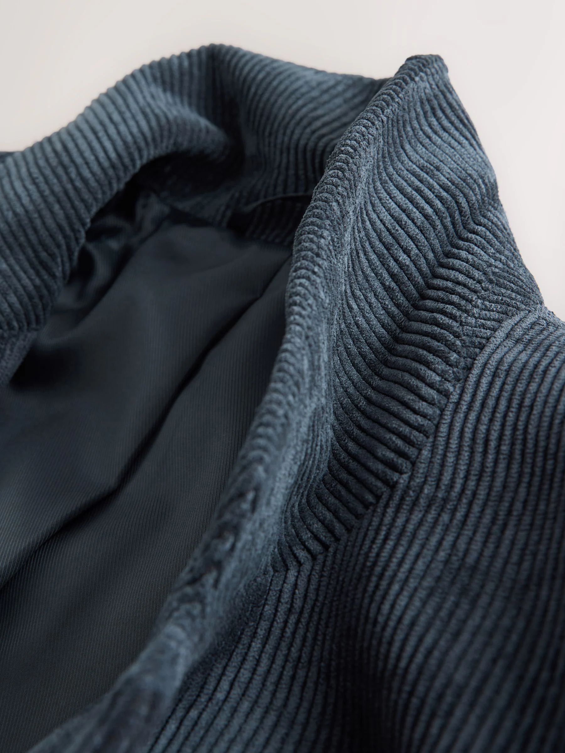 Donkerblauw - Corduroy blazer met enkele rij knopen