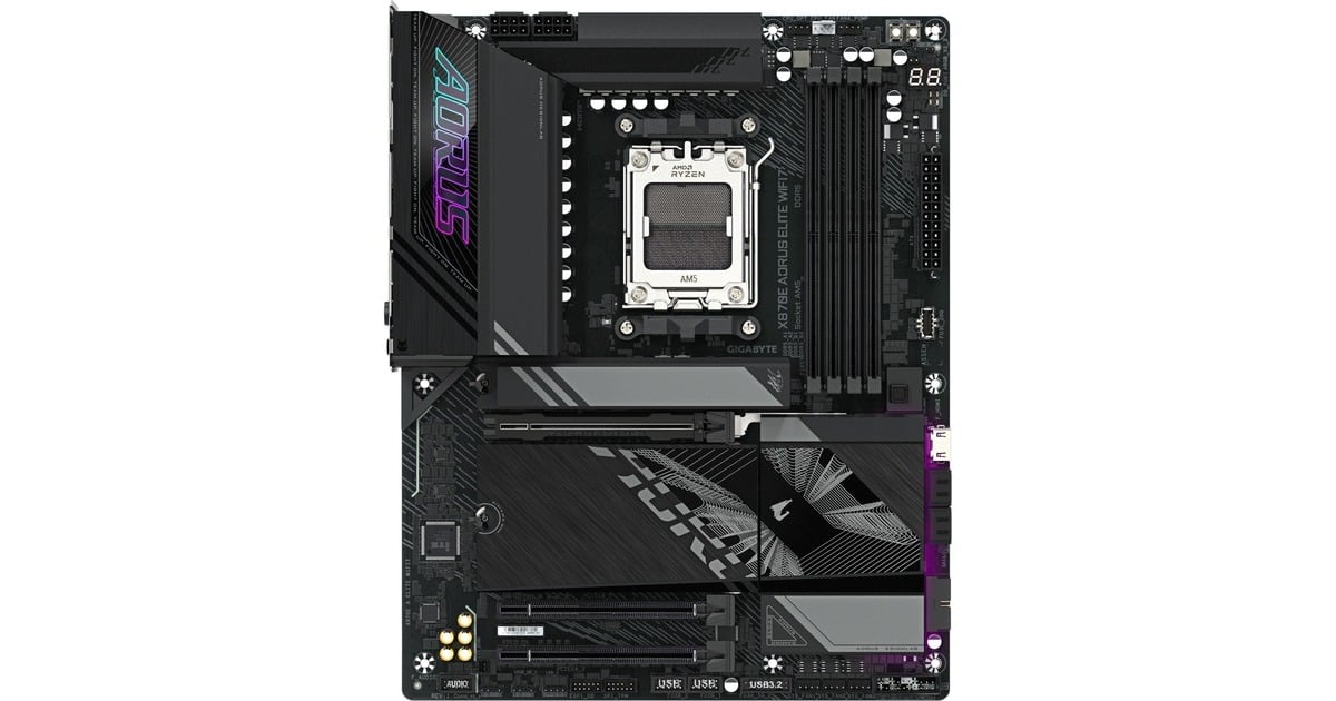 GIGABYTEX870E AORUS ELITE WIFI7 socket AM5 moederbord  (Zwart, RAID, 2.5 Gb-LAN, WLAN, BT, Sound, ATX)