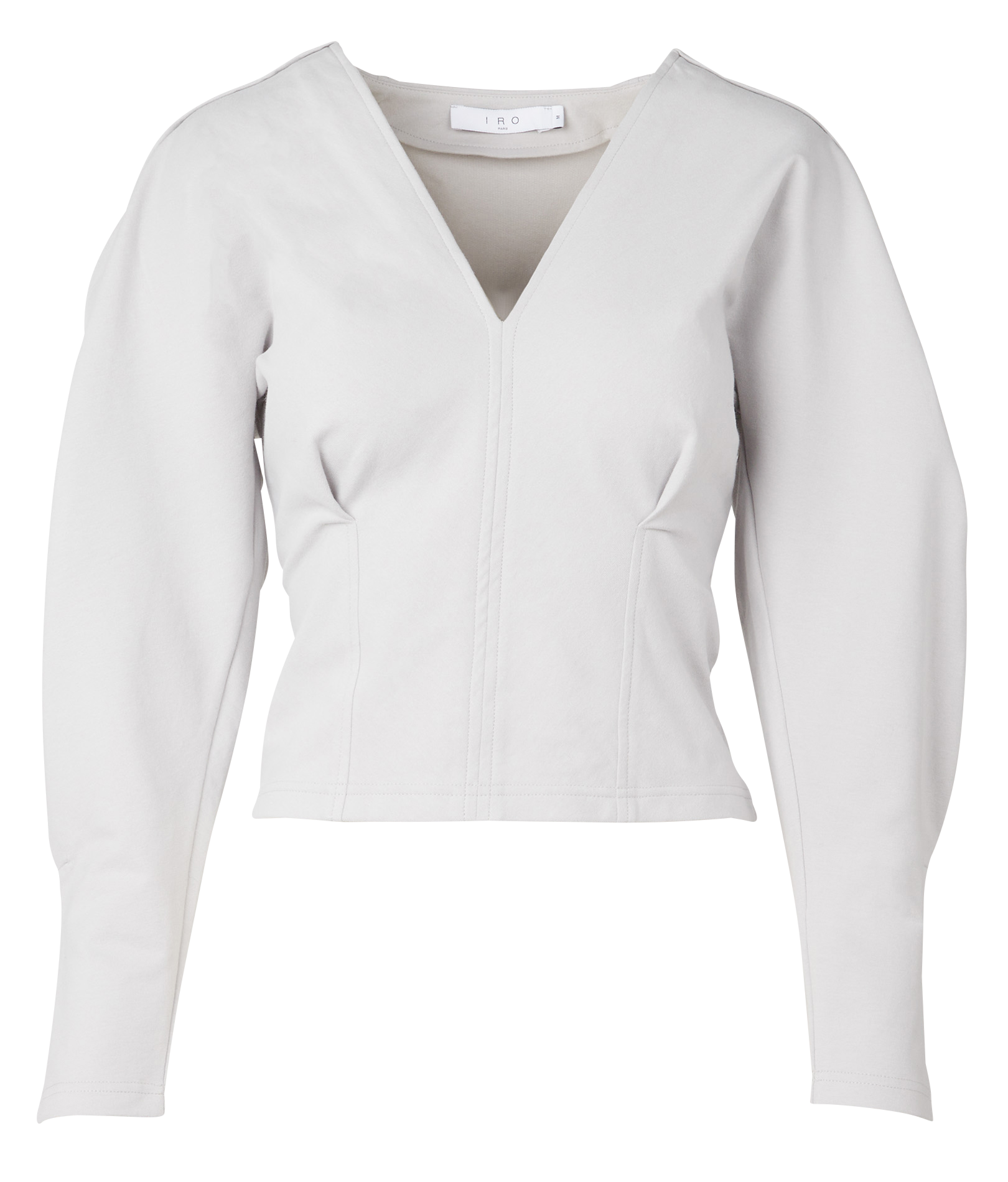 ROQUI - Top col V en coton mélangé | Gris