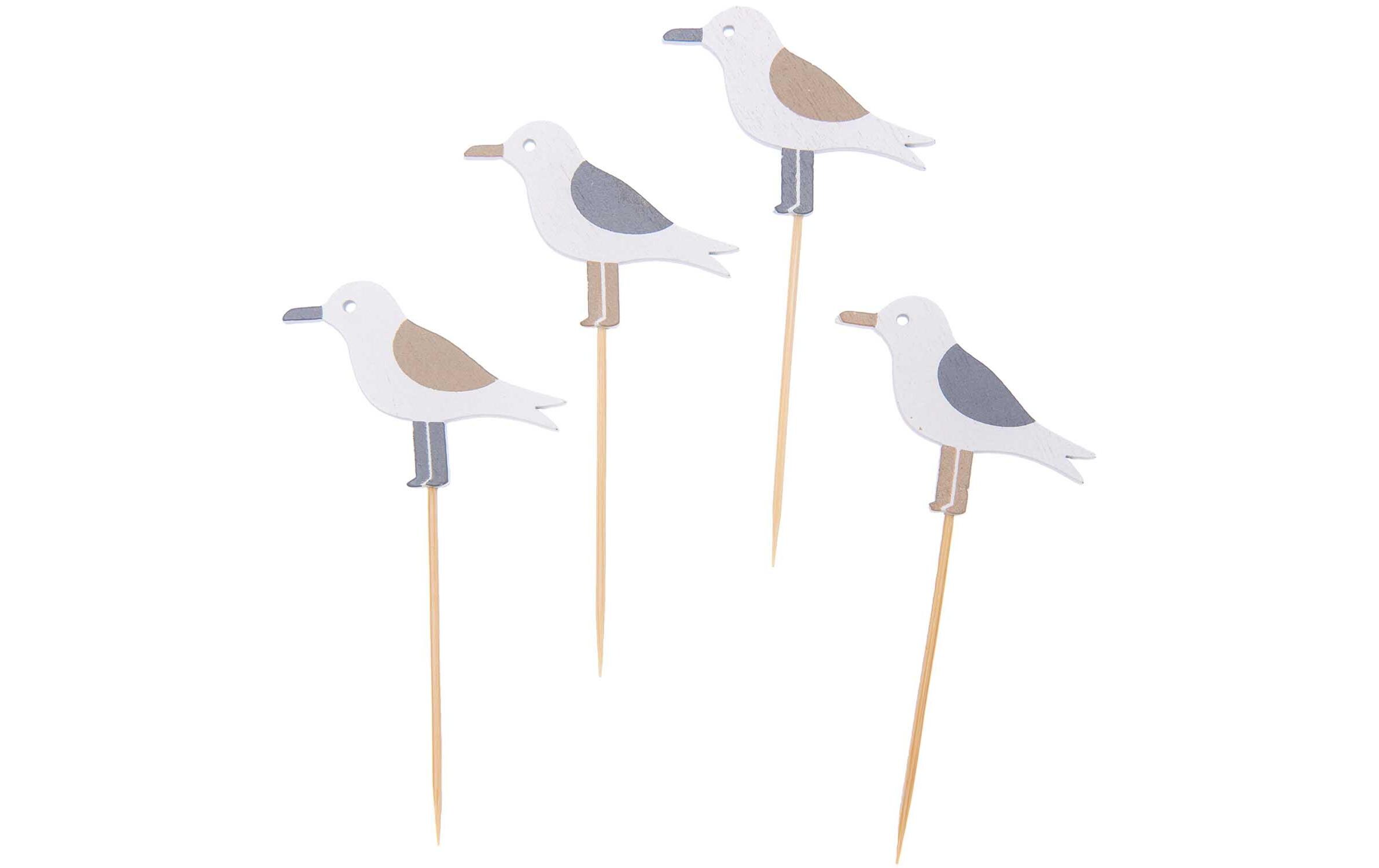 Einweg-Party-Piekser Möwen 4 Stück WeissApéro Sticks
