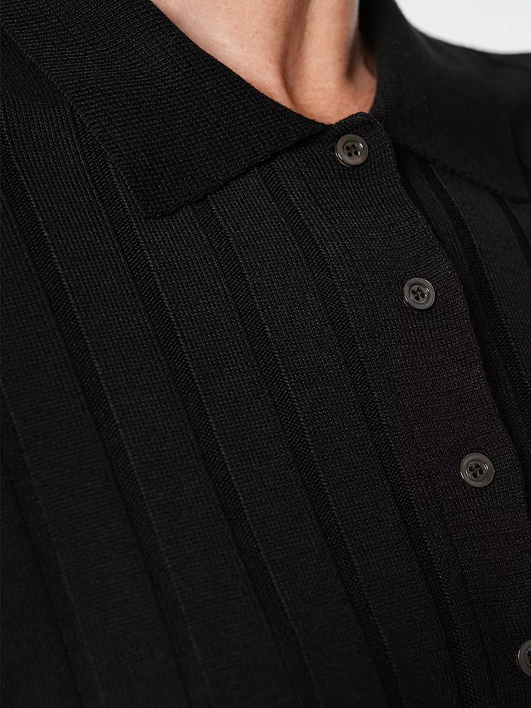 OFFICINE GENERALE Poloshirt 3/4 Arm schwarz