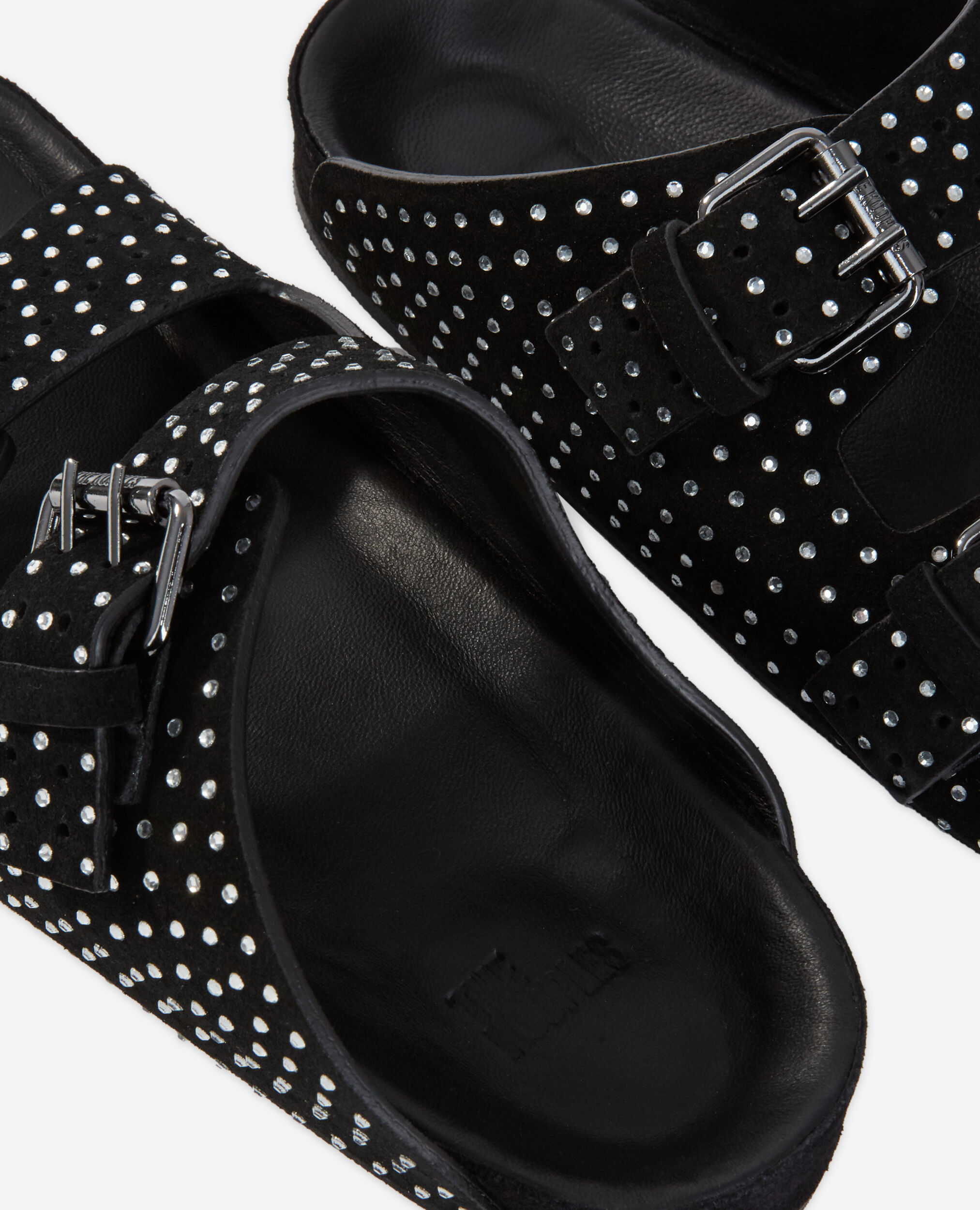 Sandales à doubles brides et strass