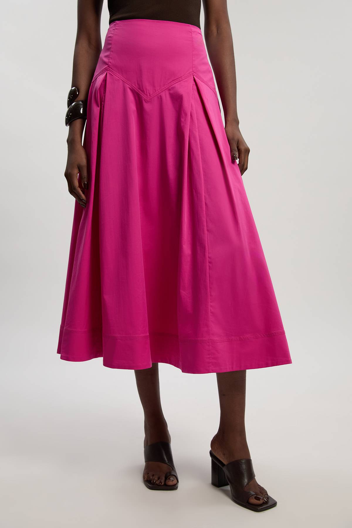 KarenMillen Jupe De Bal En Coton Tissé Avec Détail Taille Basse