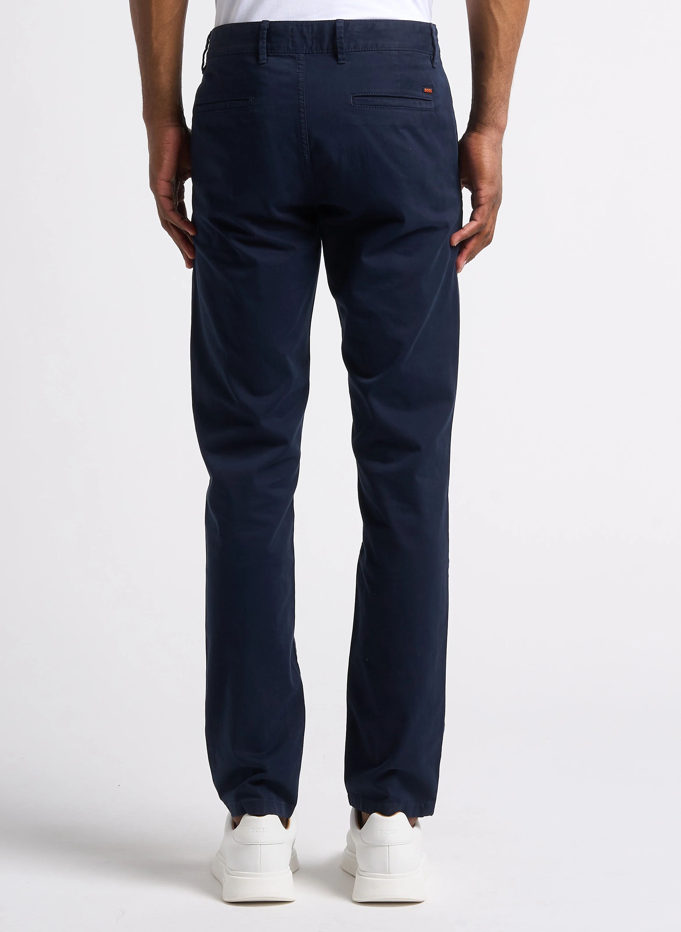 Pantalon chino en coton stretch | Bleu