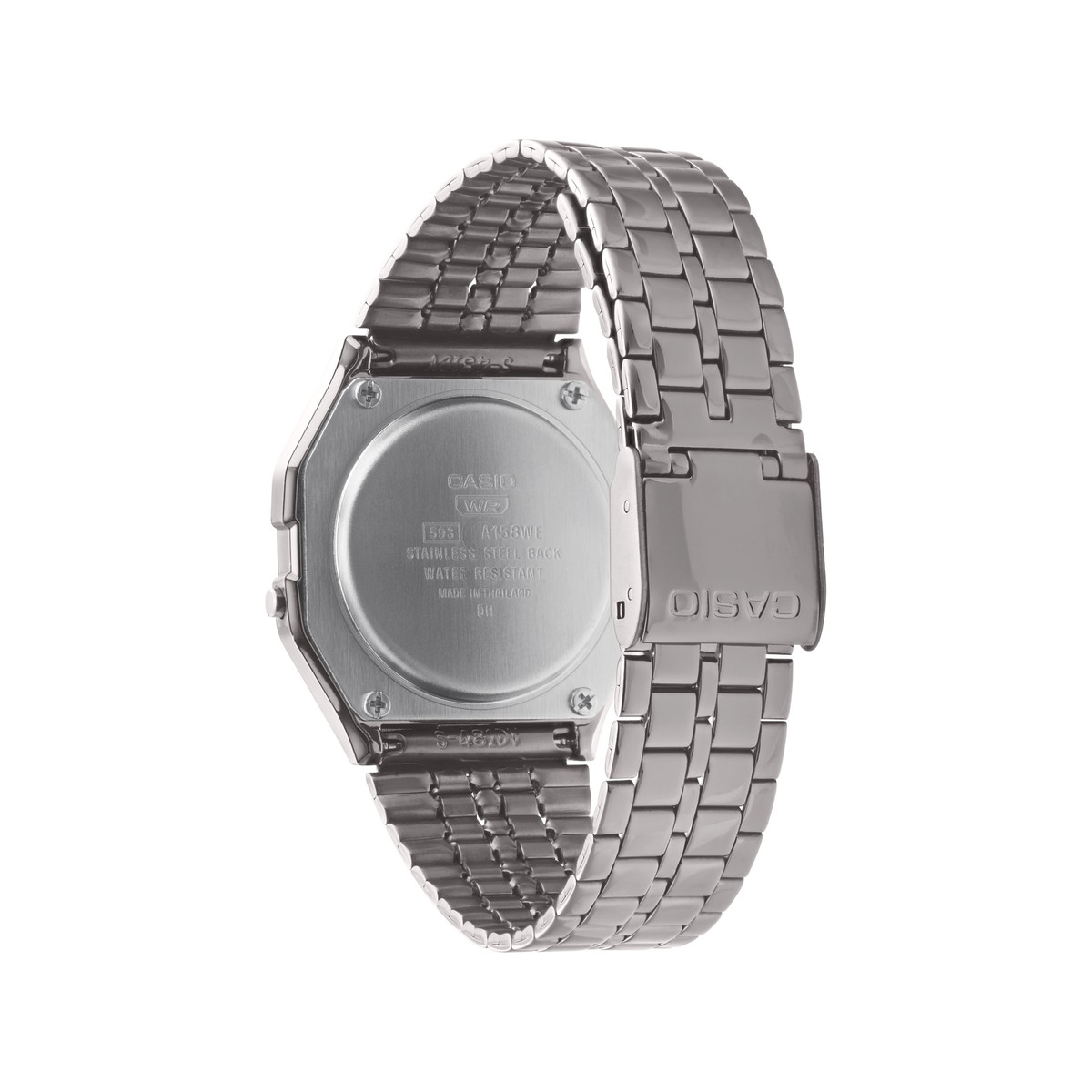 Montre Casio mixte résine gris bracelet acier gris