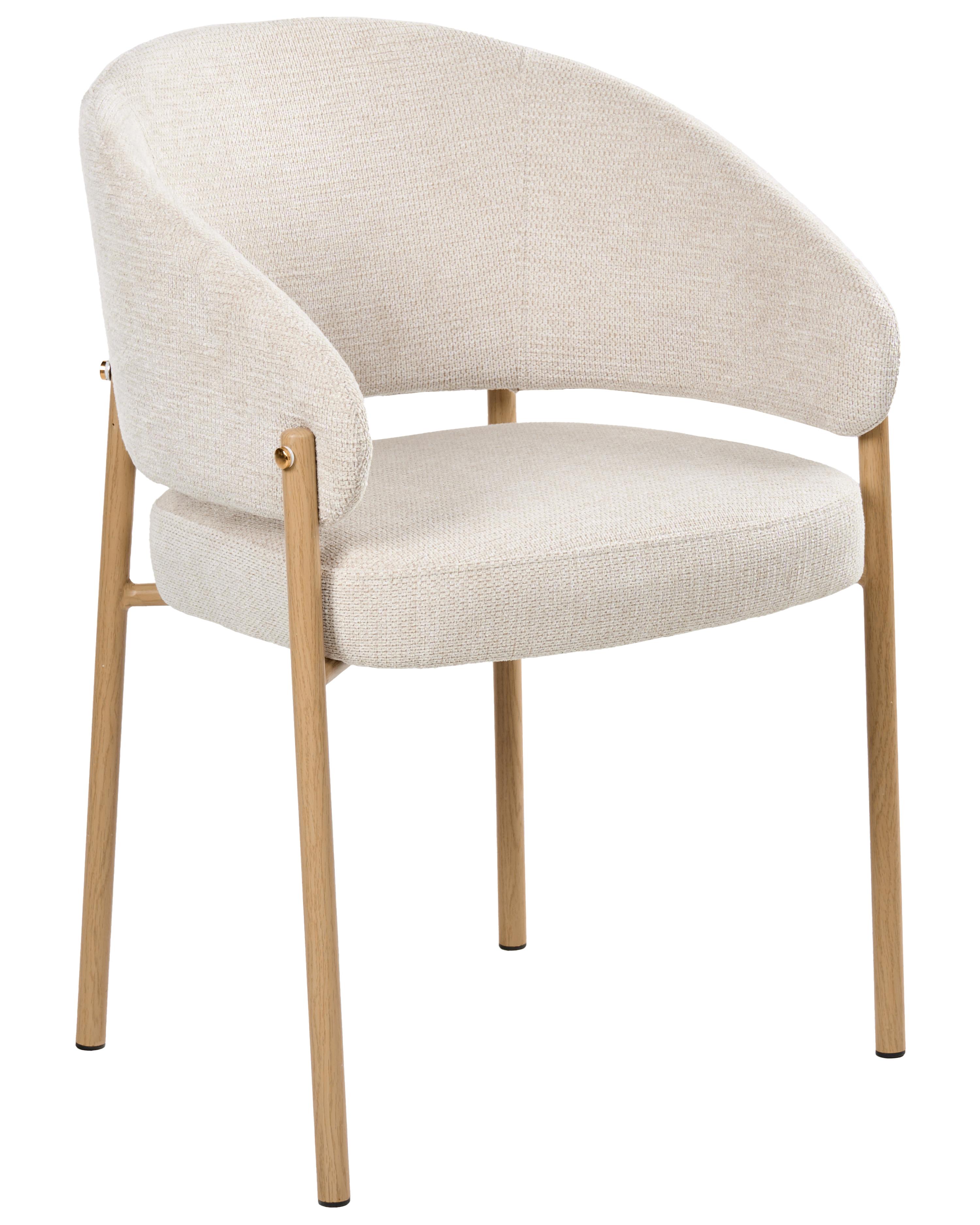 Set van 2 eetkamerstoelen ZANE Stof Lichtbeige
