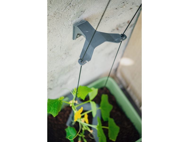 Gusta Garden CURT CUCUMBER Gurkentopf Grau Pflanzkübel mit Wassertank und Rankhilfe