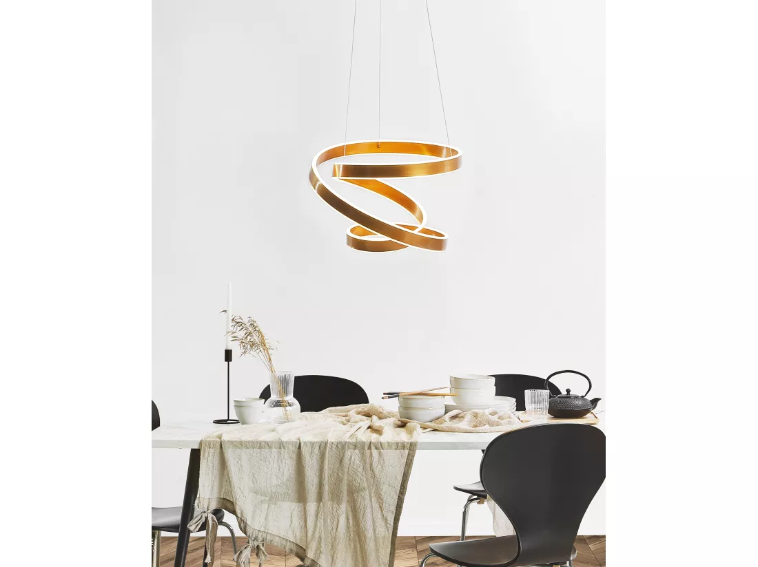 Lampe LED suspendue WANLI Métal Doré