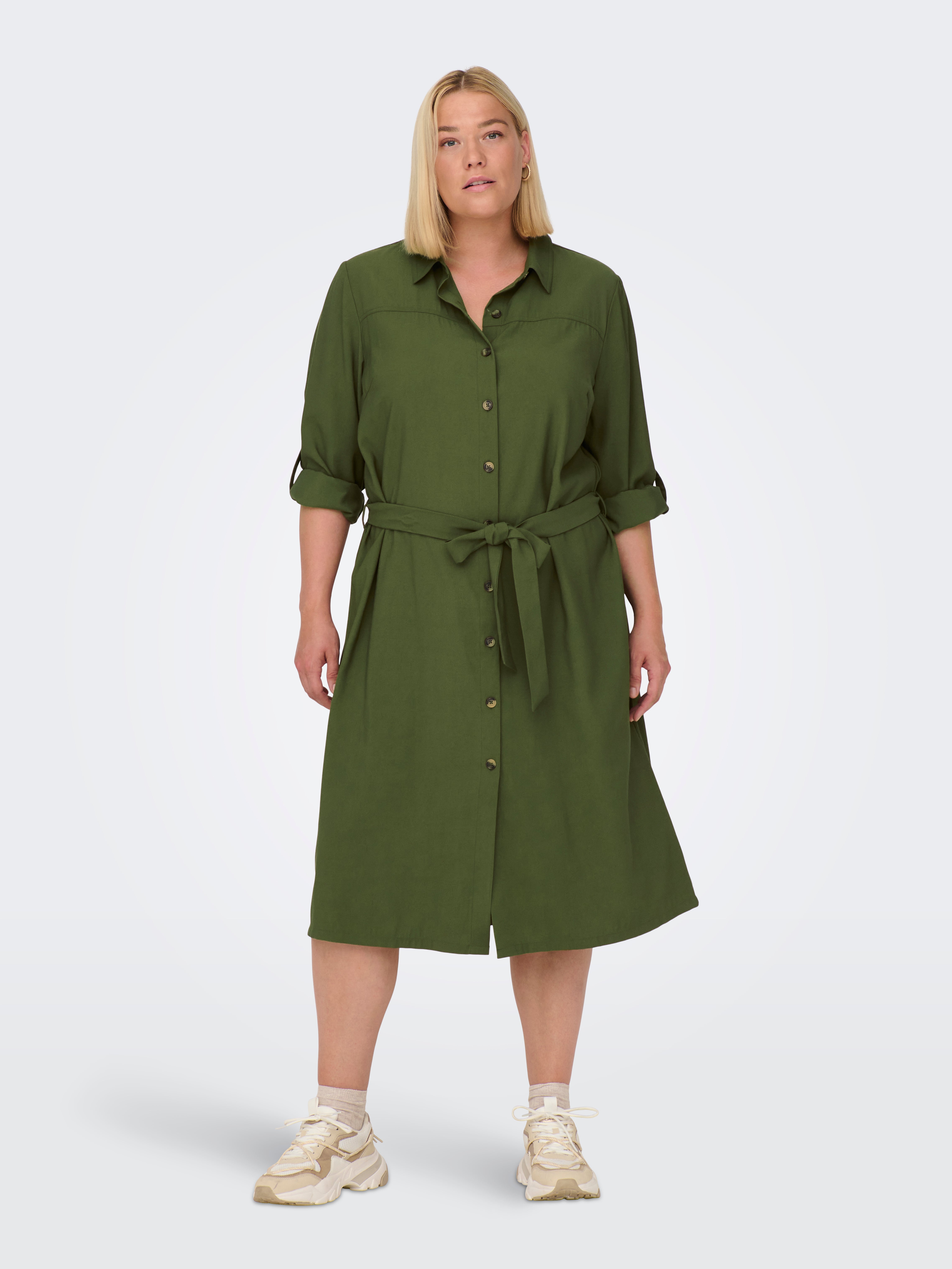 CARNABI Langes Kleid Winter Moss