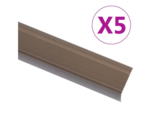 VIDAXL - Nez de marche forme en l 5 pcs aluminium 100 cm marron