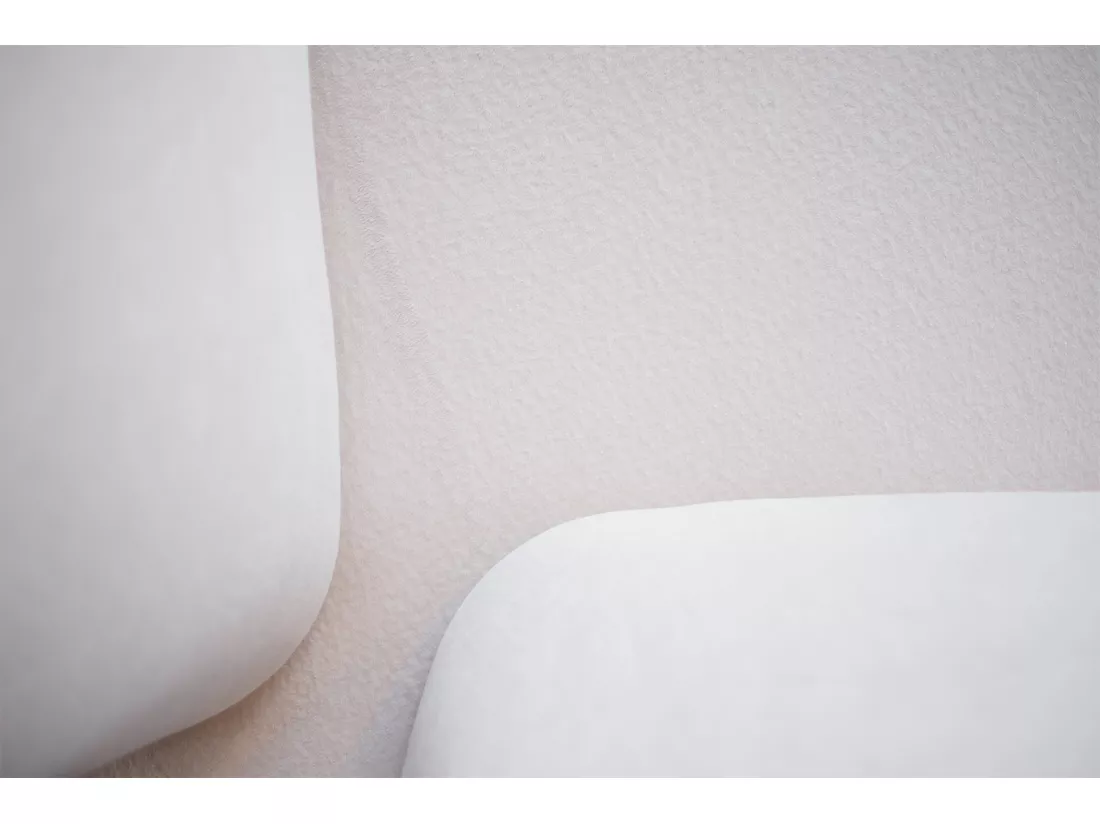 Canapé-lit - blanc crème tissu tissé - CANE