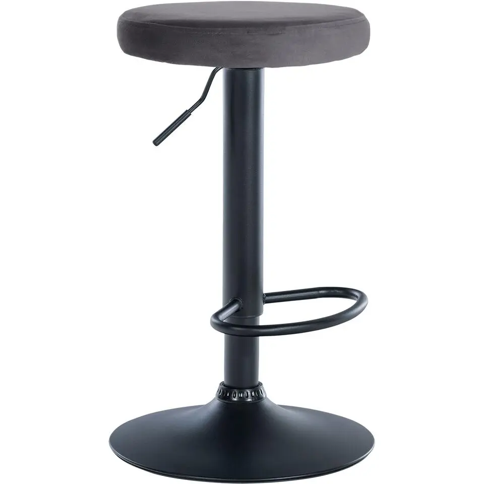 CLP Barkruk Ponte zwart Frame - Fluweel - donkergrijs