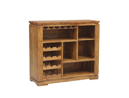 BOIS ET CHIFFONS CONCEPT - Comptoir bar bois sculpté bicolore - acacia maya