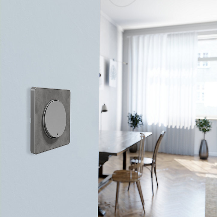 Plaque de finition simple Schneider Electric Odace Touch ardoise liseré aluminium