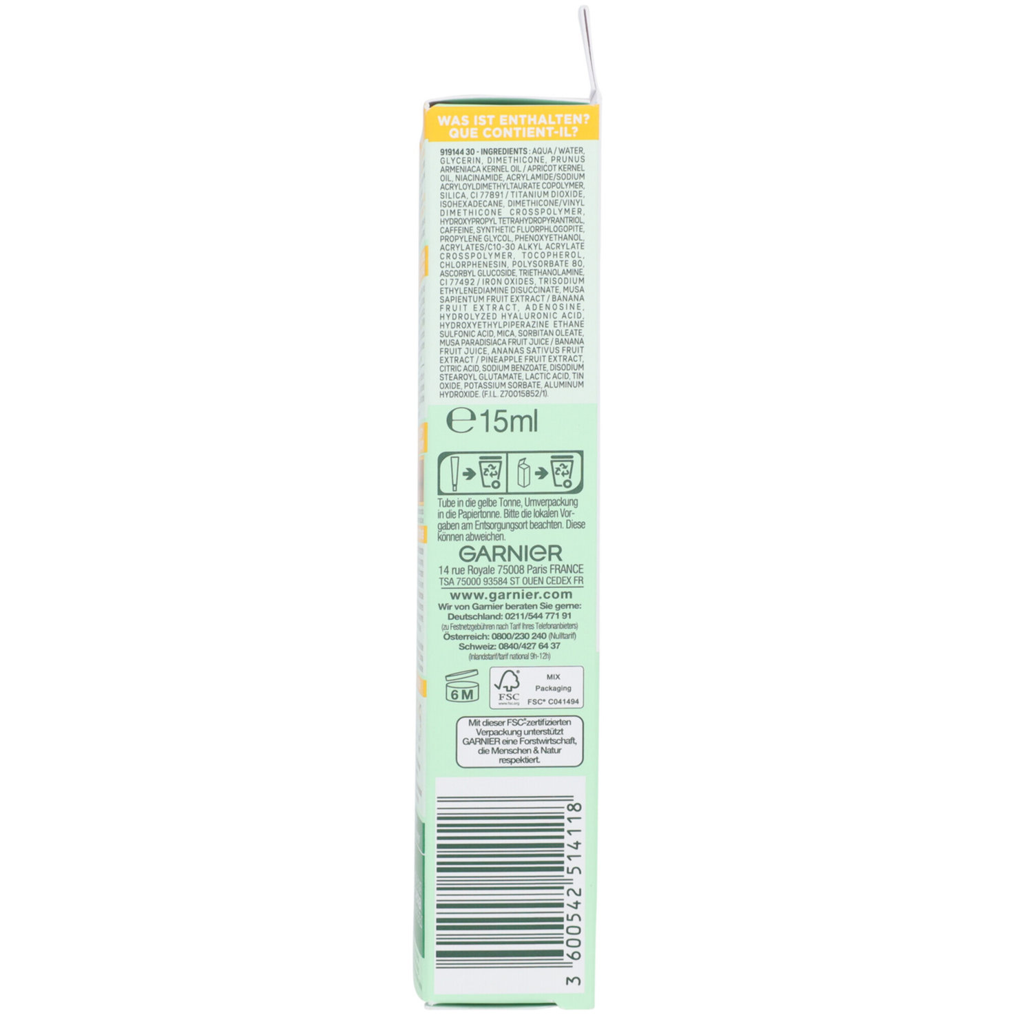 Garnier SkinActive Vitamin C Glow Booster Anti-Müdigkeits Augencreme