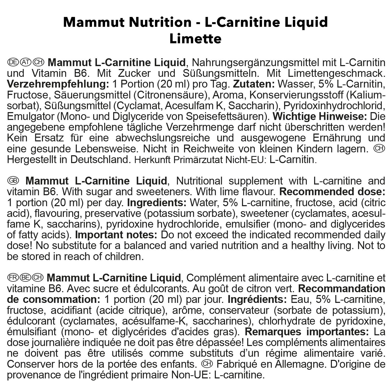 Mammut L-Carnitin Liquid, Limette