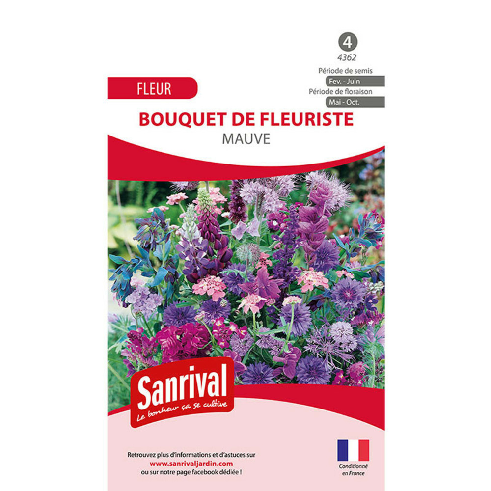 Mélange de graines de fleurs mauves