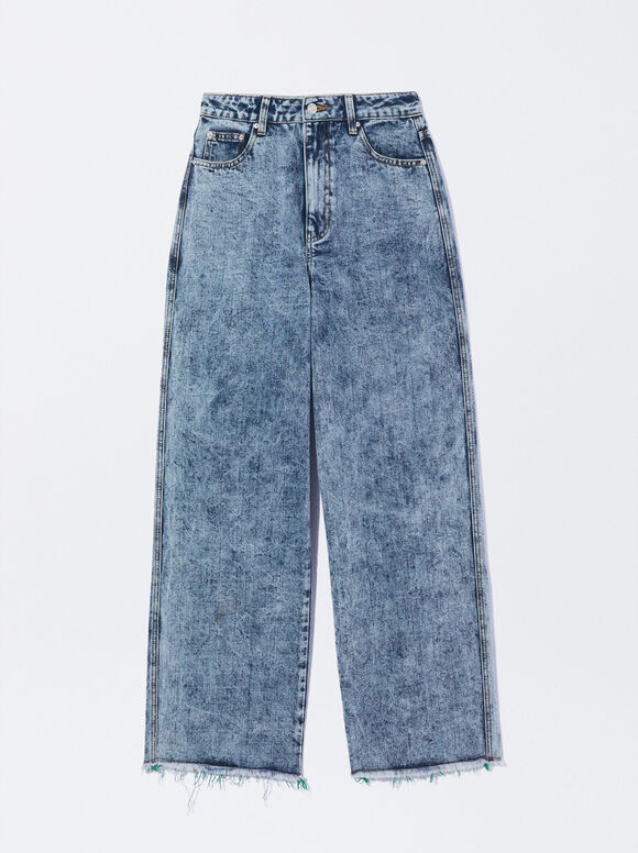 Calça jeans reta - Azul