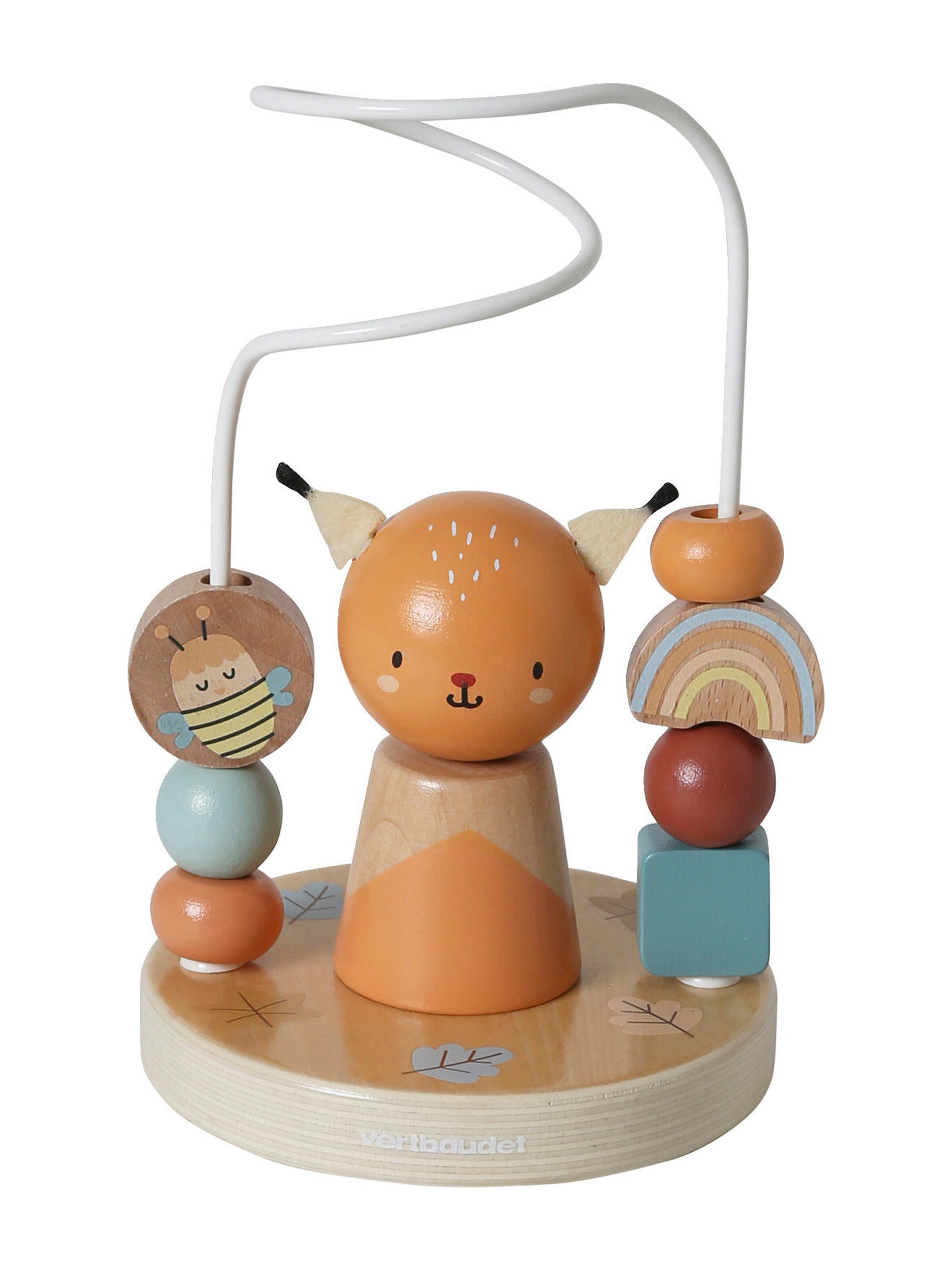 Vertbaudet Baby Motorikschleife Holz FSC® beige waldfreunde