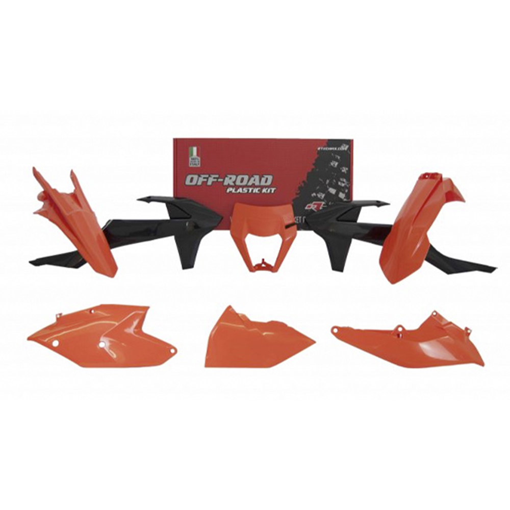 RTECHMX - Kit plastique KTM EXC/EXCF/XC-W (2017-2019) - RKITKTMOEM518 Orange / Noir