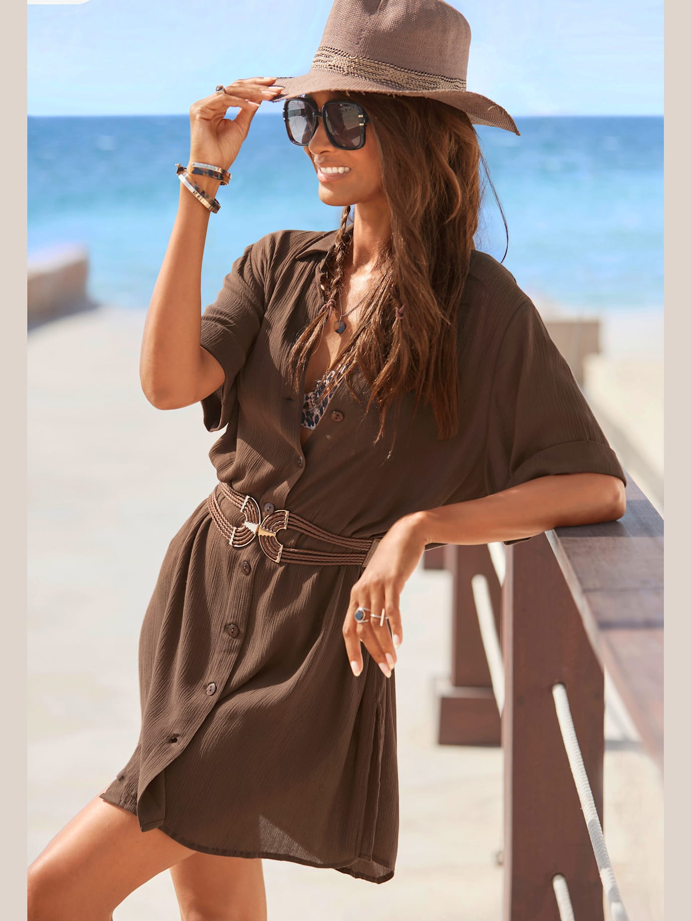 Chemisier long col chemisier tendance