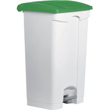 Poubelle à pédale 'the step', 90 litres, blanc/jaune