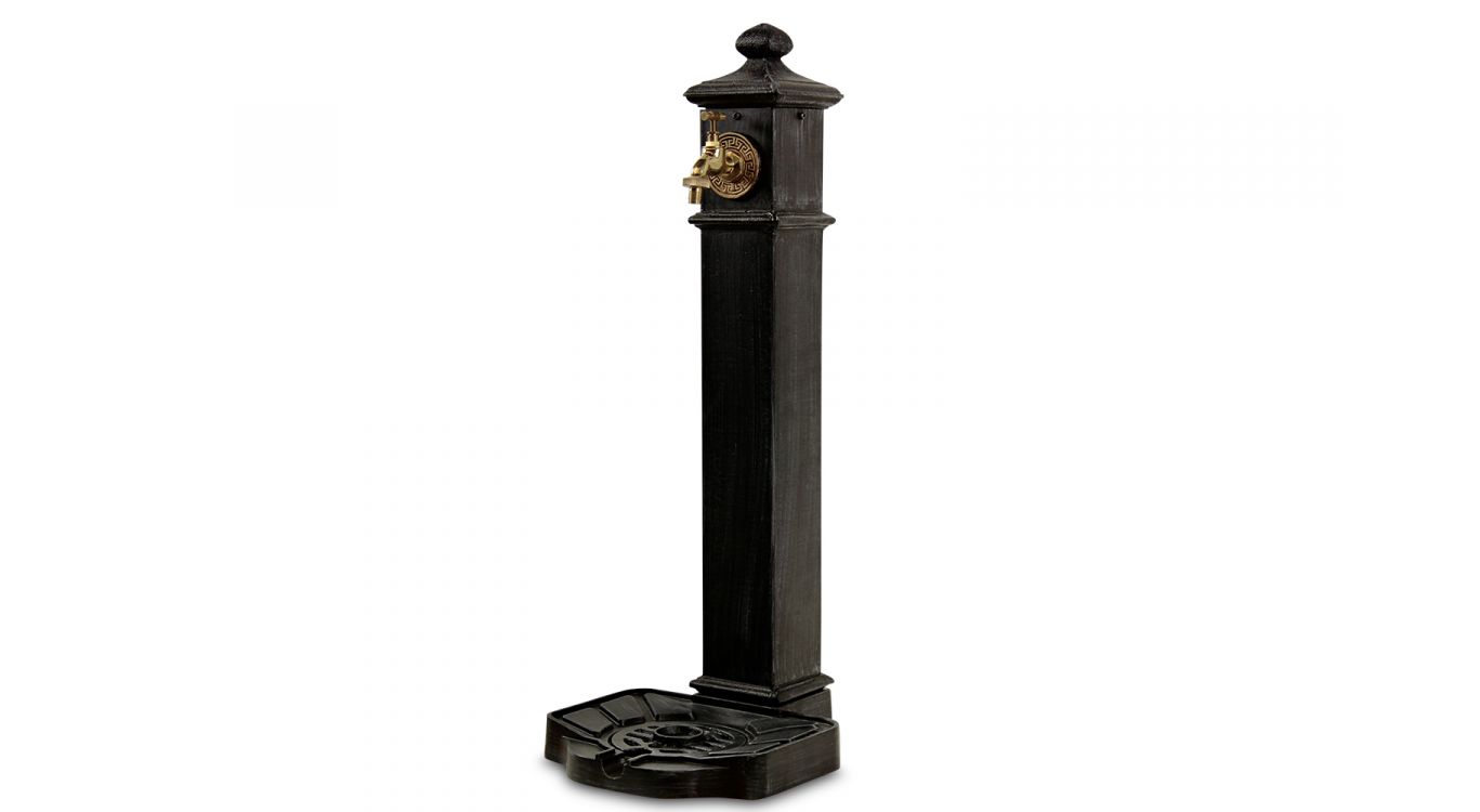 Fontaine de jardin aluminium, métal gris 33x29x80cm - aluminium-métal
