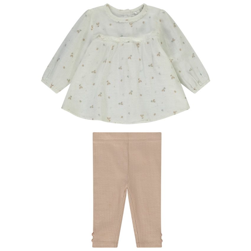 Ensemble 2 pièces avec tunique imprimée pour bébé fille - Multicolore