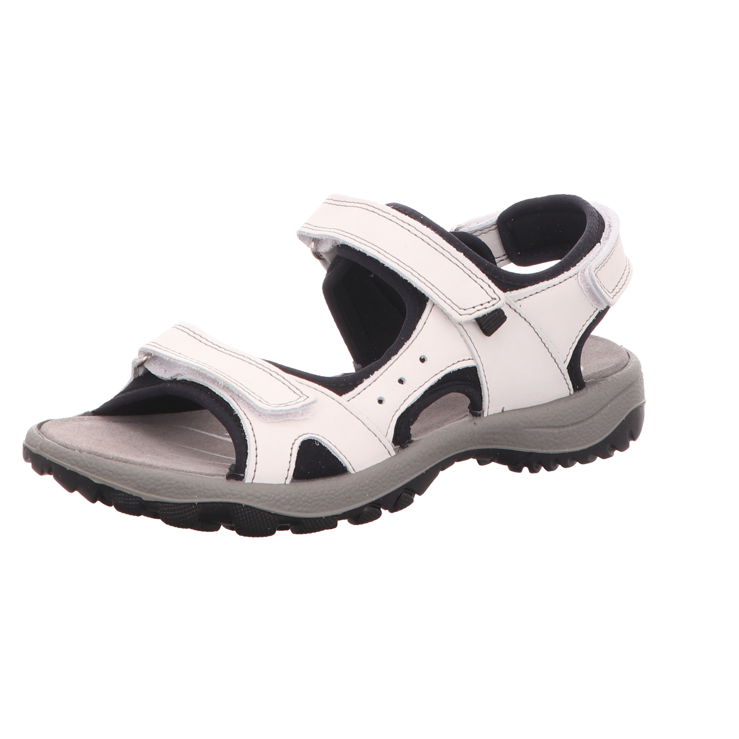 Rohde Damen-Sandalette Weiß-Schwarz-Grau