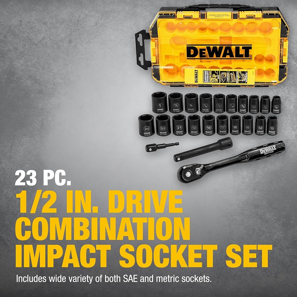 DEWALT DWMT74739 Coffret de douilles à choc 1/2