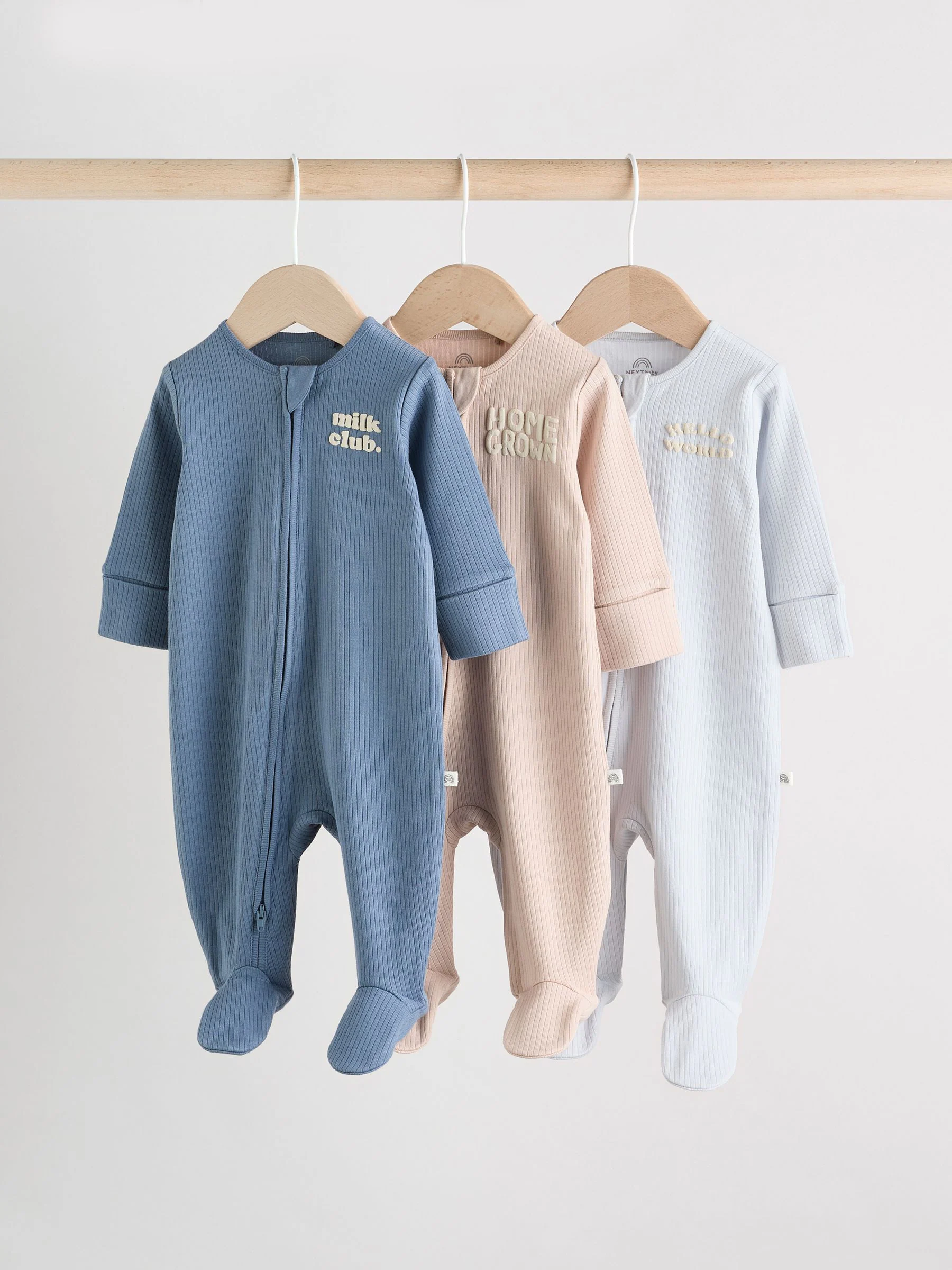 Blauw - Milk Club - babypyjama's, set van 3 (0mnd -2jr)