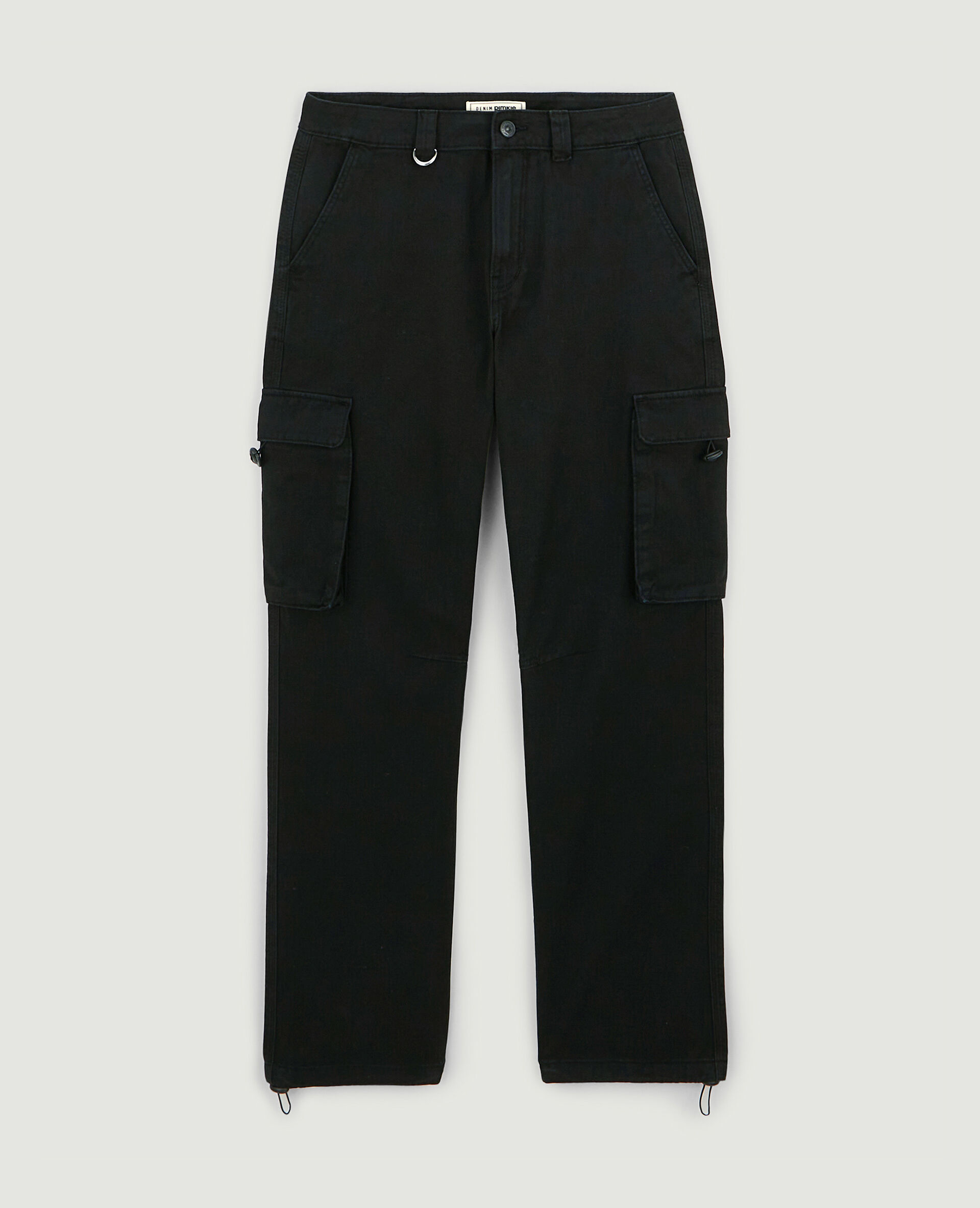 Pantalon droit cargo taille basse - Noir