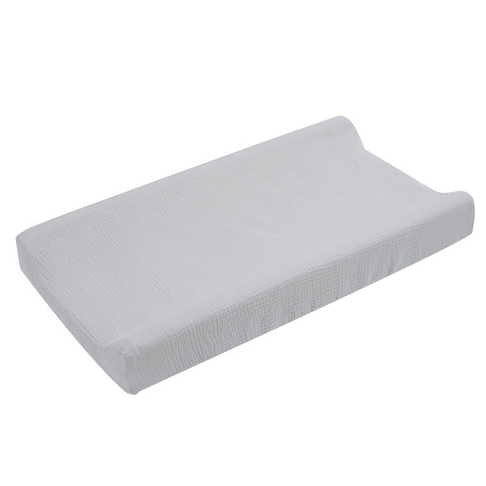(80x40cm) Baumwoll Baby Wickelkissen Überzug Wickelauflage Spannbezug - Grau