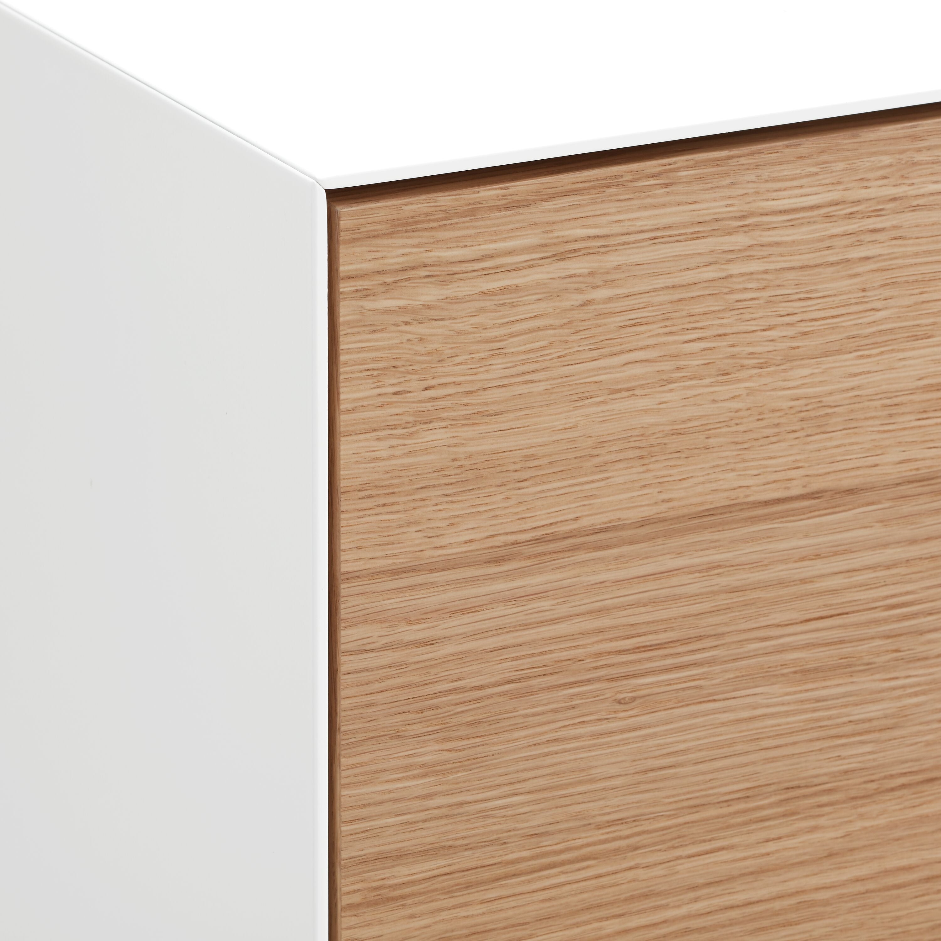 LUX Highboard - Weiss / Eiche / B: 100.0 cm x T: 46.0 cm x H: 123.5 cm