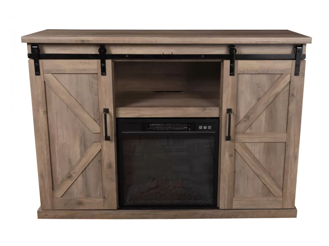 Buffet rustique avec cheminée électrique 2000W