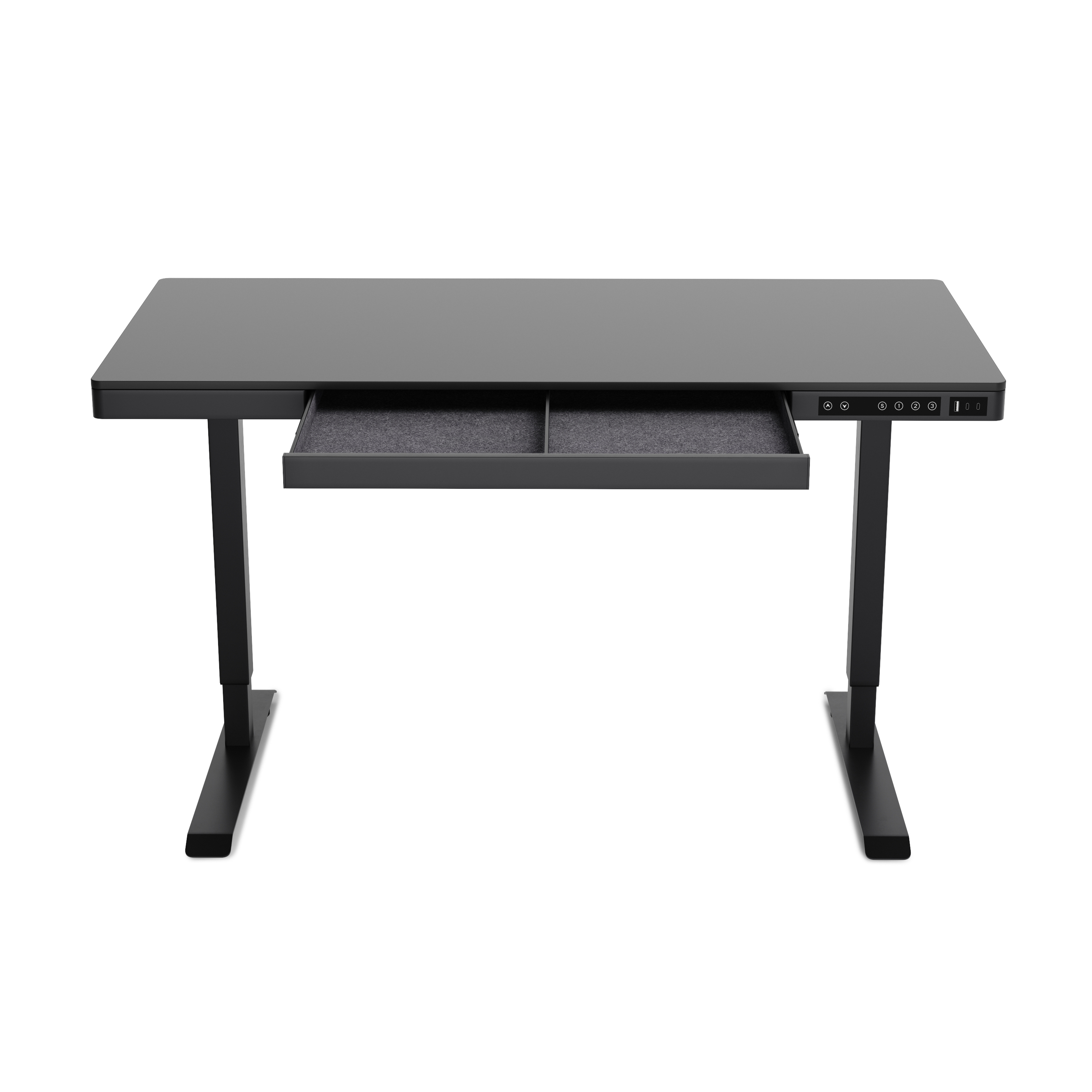 Stehpult elektrisch mit Schublade schwarz 120 x 60 cm