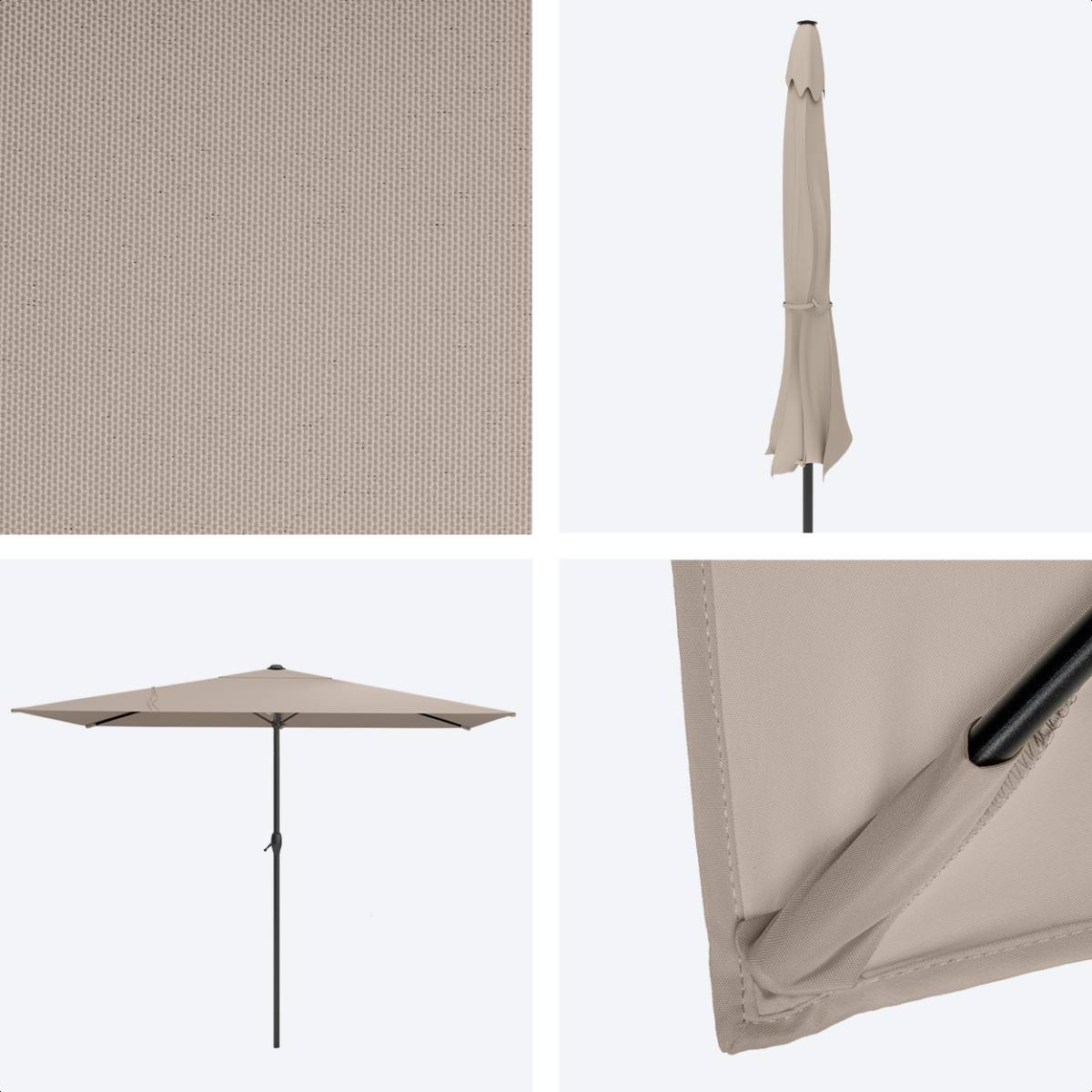 LifeGoods 270 x 180 cm parasol - Taupe