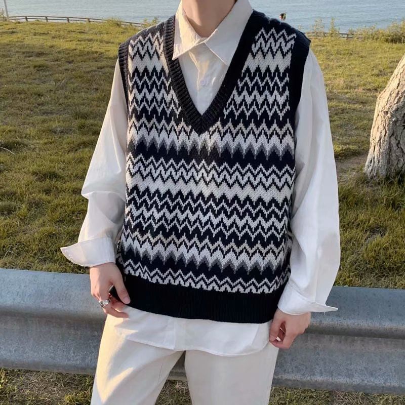 Acrius - Sweatervest met V-halspatroon