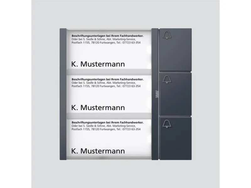 Trykknapmodul TM 612-3 AG antracitgrå (210004999-00)