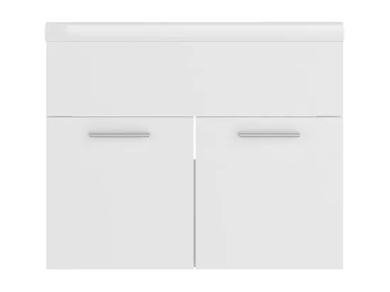 Armoire d'évier avec lavabo intégré Blanc Aggloméré
