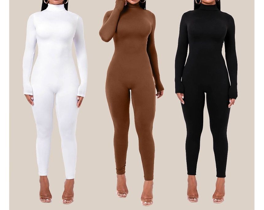 Ragom - Lange mouwen, coltrui, skinny jumpsuit