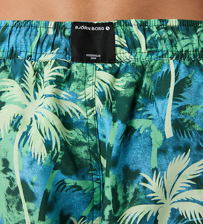 Björn Borg Badeshorts - Print - Grün/Blau m. Palmen
